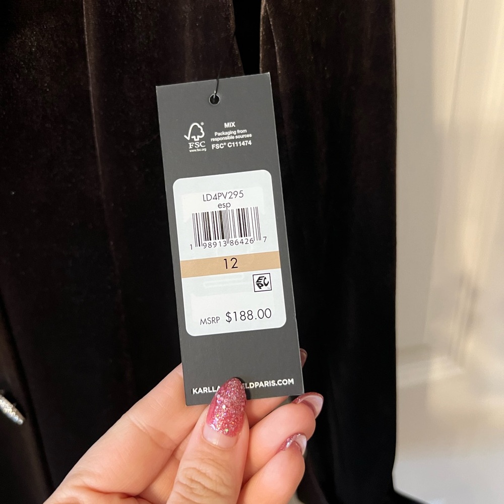 NWT Karl Lagerfeld Brown Blazer Dress - Picture 5 of 5